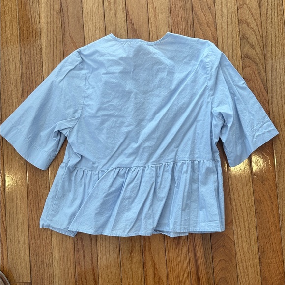 H&M Light Blue Ruffle Blouse - Picture 3 of 3